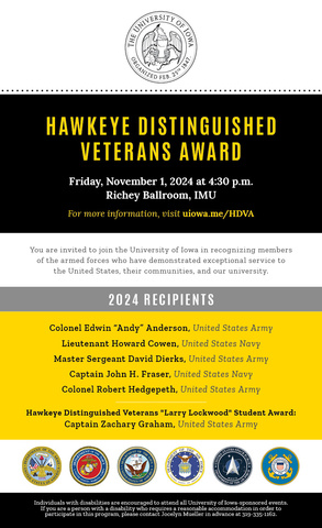 hawkeye distinguised veterans award invitation