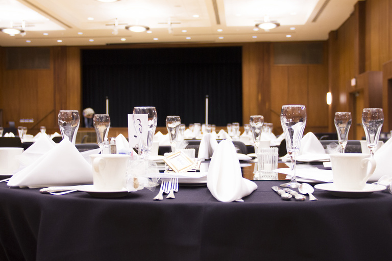 dining setup in ballroom