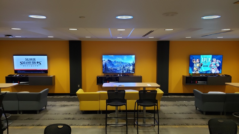 esports gaming room with tvs