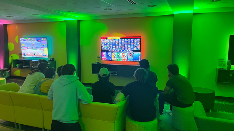 students playing mario kart