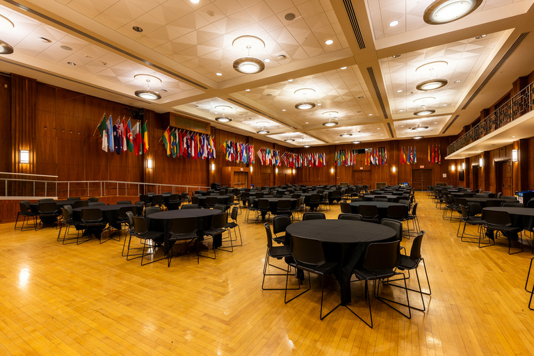 tables arranged in the international ballroom