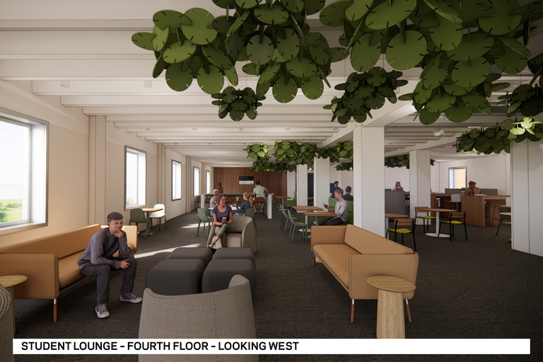 student lounge on fourth floor