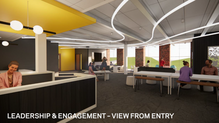Leadership and Engagement Suite with students working at desks.