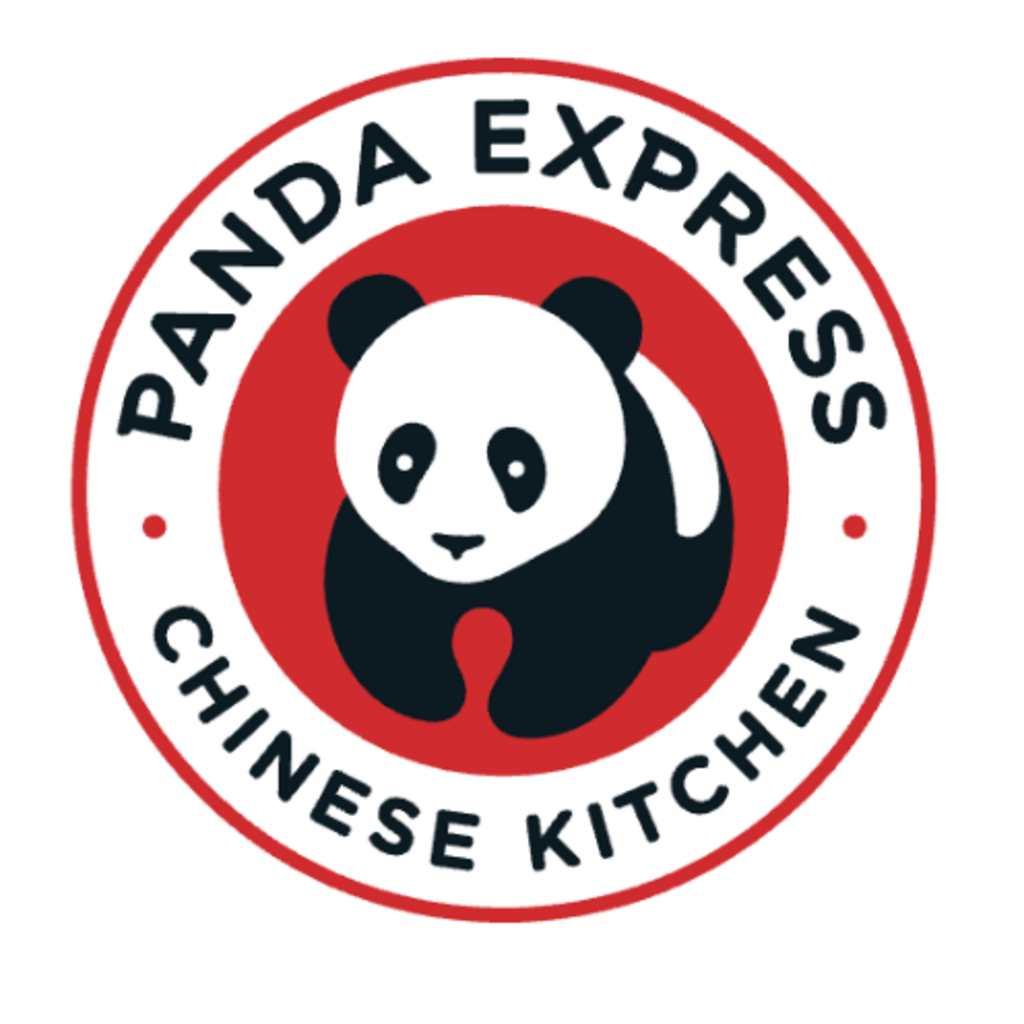 Panda Express logo with a panda in the middle of a red circle