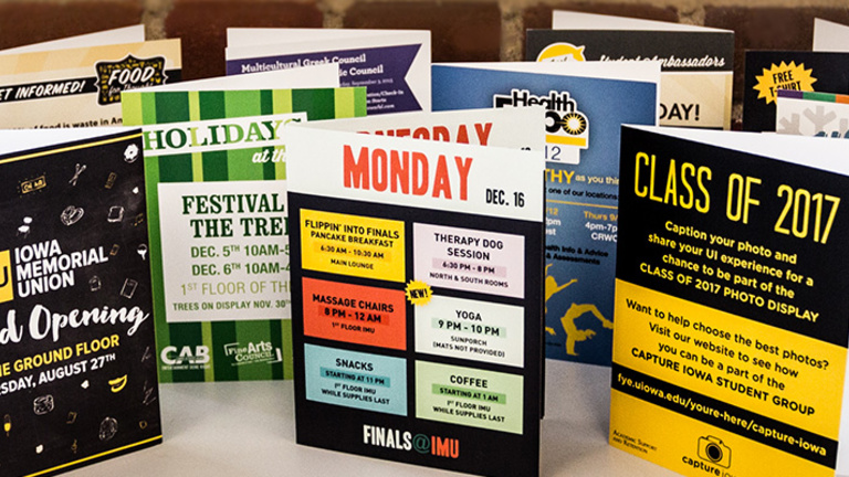 brochures and table tents